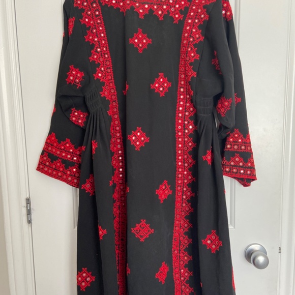 Balochi boho style mirrored embroidered statement dress tunic - Picture 4 of 9
